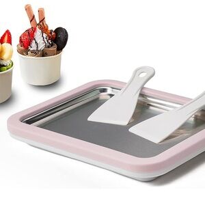 Pink Ice Cream Roll Maker with Spatulas